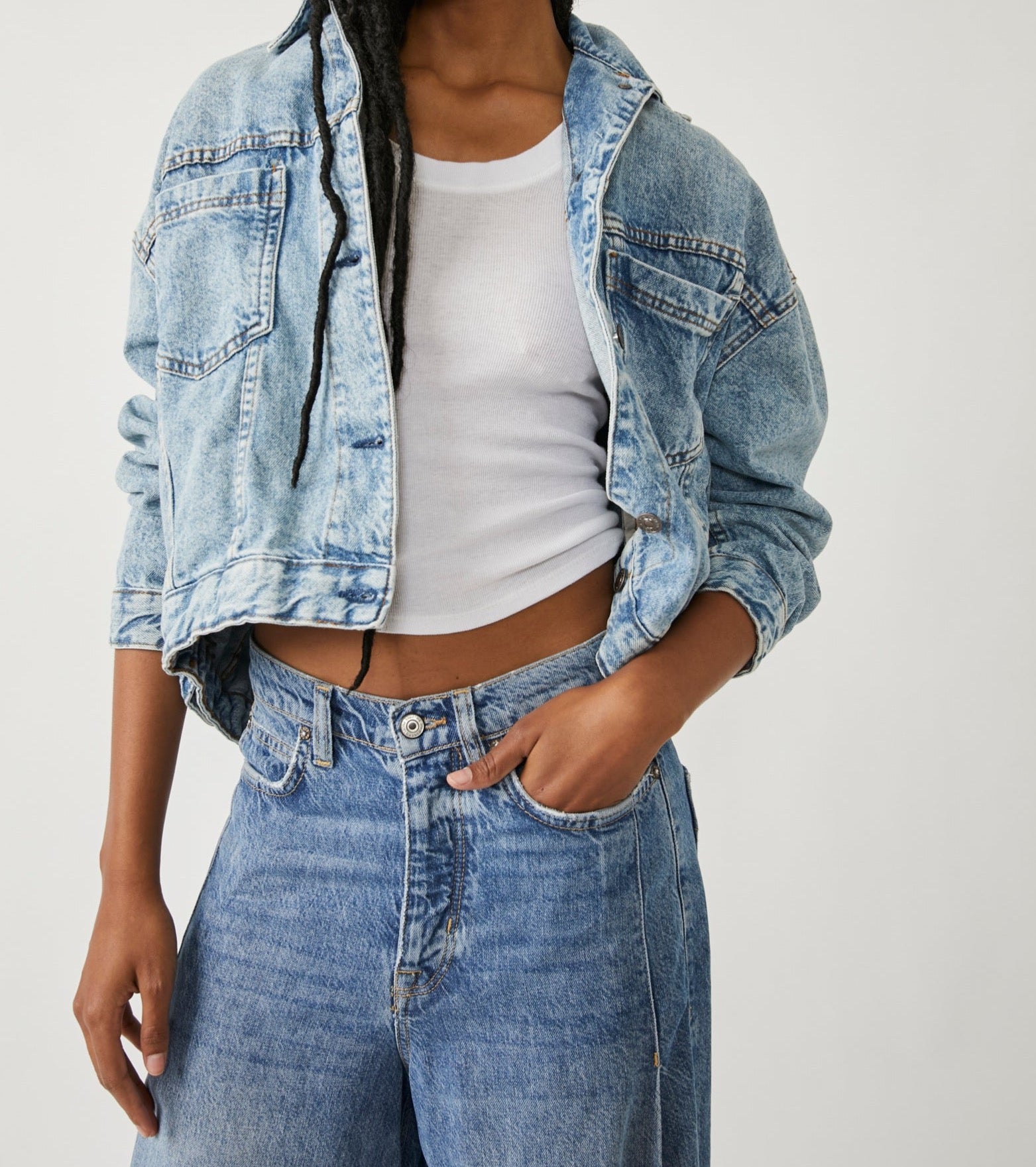 Free People Opal Swing Denim Jacket