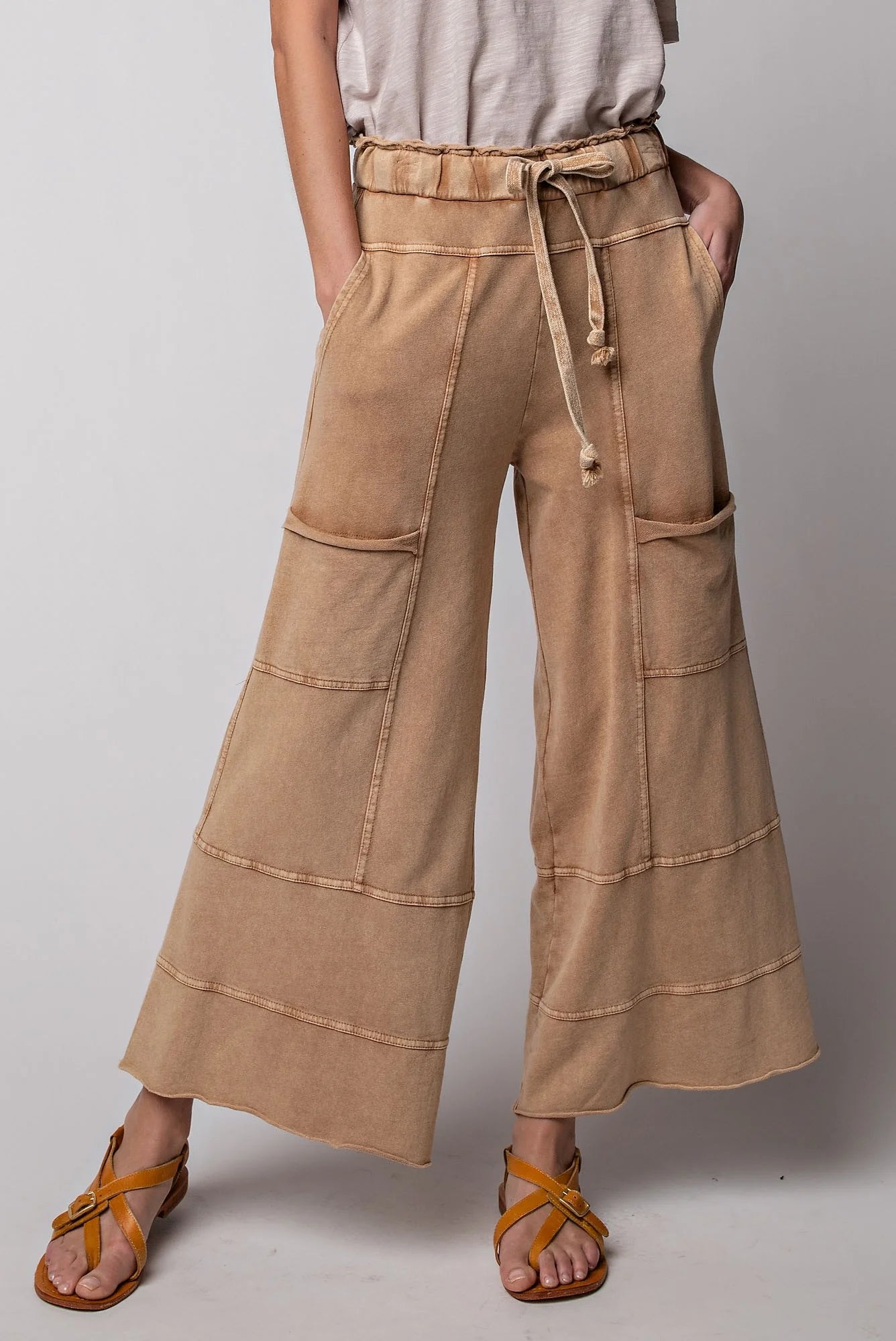 Easel Mineral Washed Terry Knit Pants