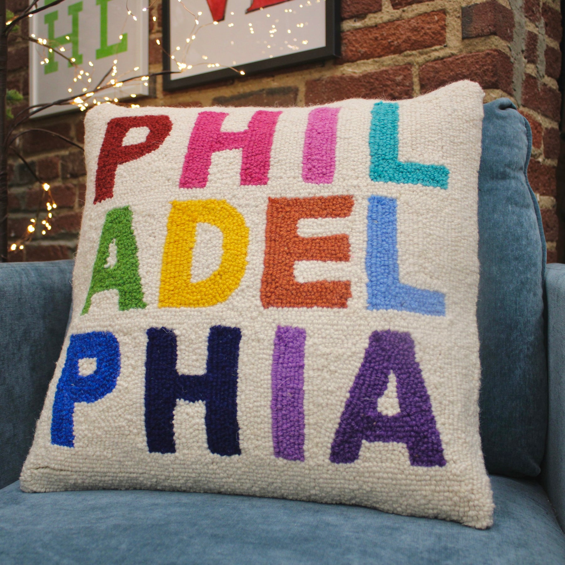 Philadelphia Multicolor Hook Pillow