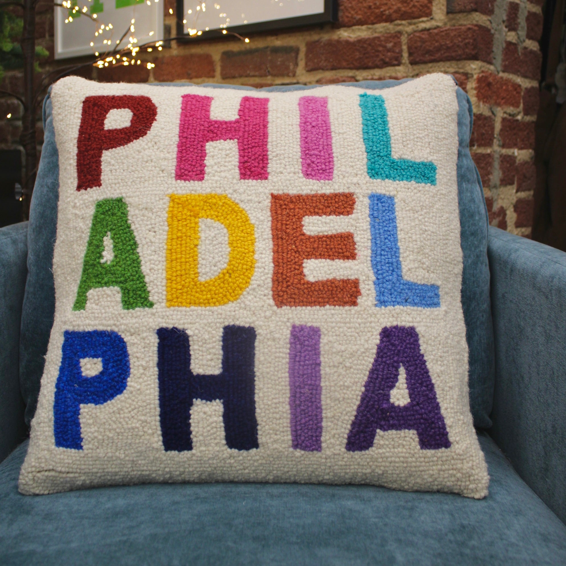 Philadelphia Multicolor Hook Pillow