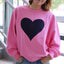 Navy Heart Applique Oversized Crew