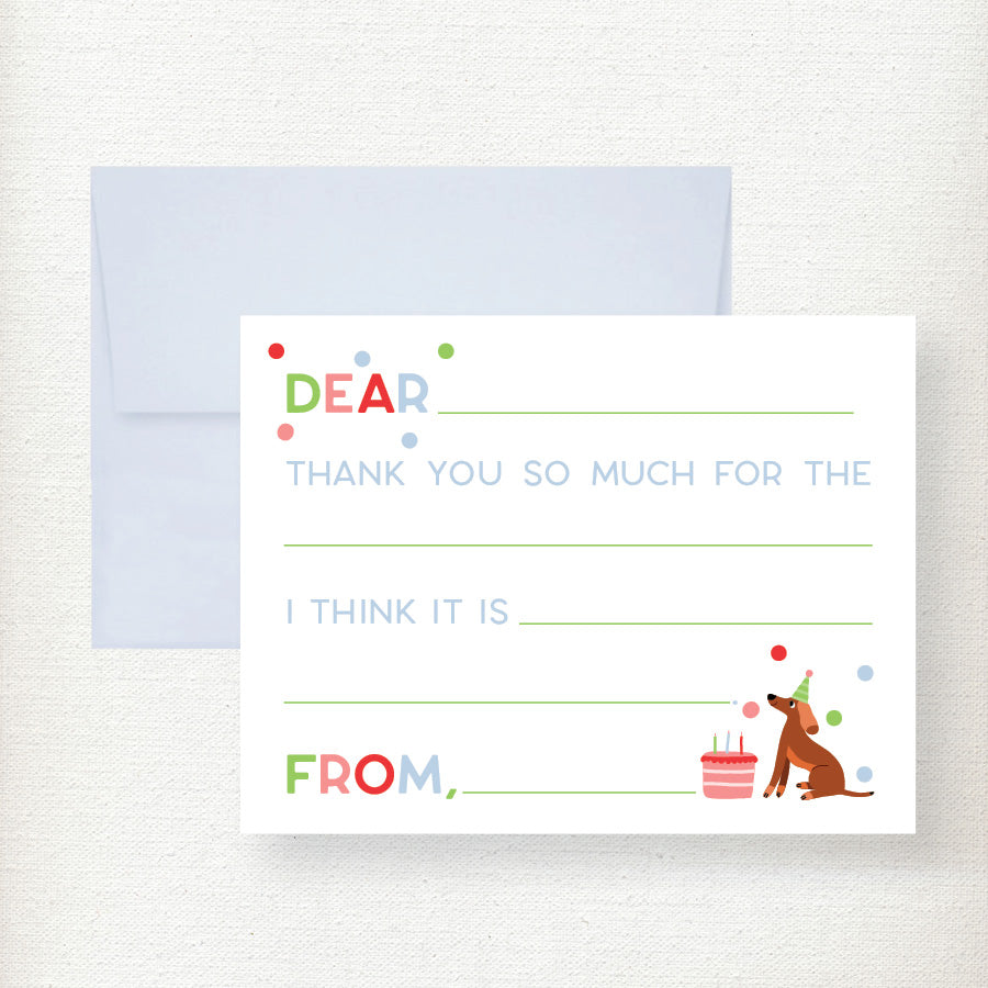 Kramer Drive Kids Fill in Thank You Notecard Set