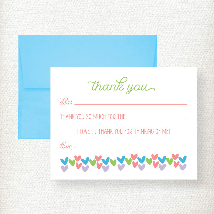 Kramer Drive Kids Fill in Thank You Notecard Set