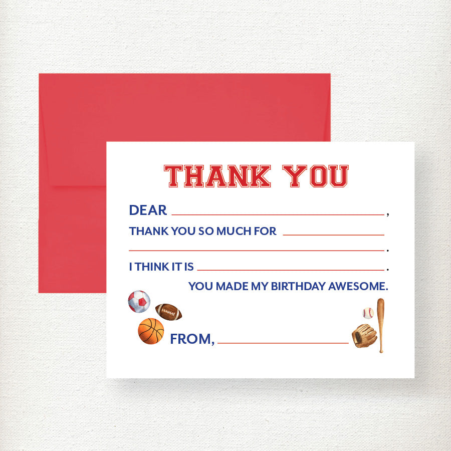 Kramer Drive Kids Fill in Thank You Notecard Set