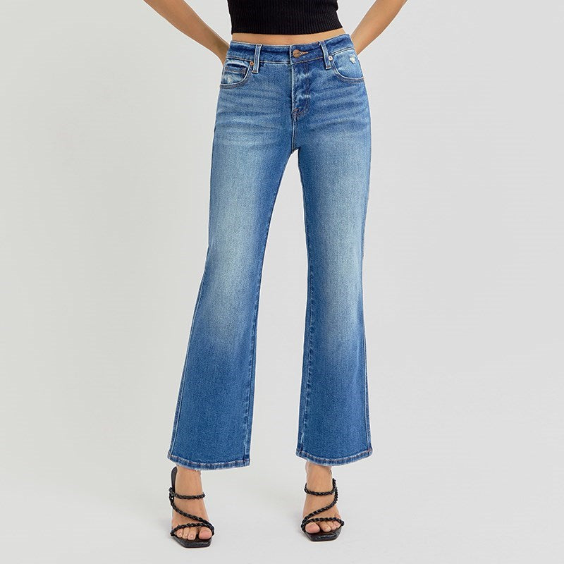 Risen Tummy Control Ankle Straight Jeans