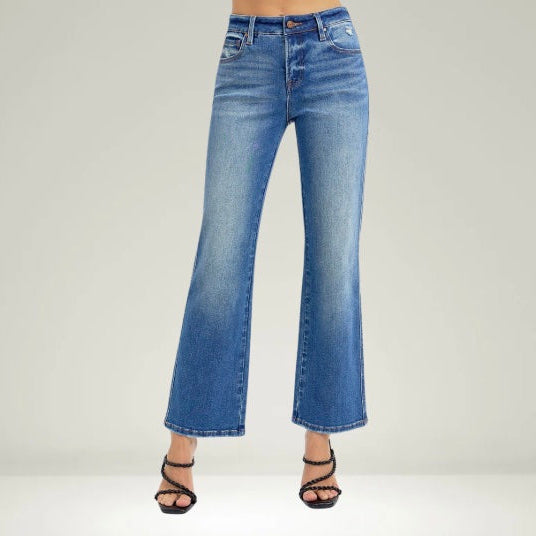 Risen Tummy Control Ankle Straight Jeans