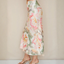 Watercolor Peony Print Skirt