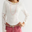 Free People Amber Lace Cuff Long Sleeve Top