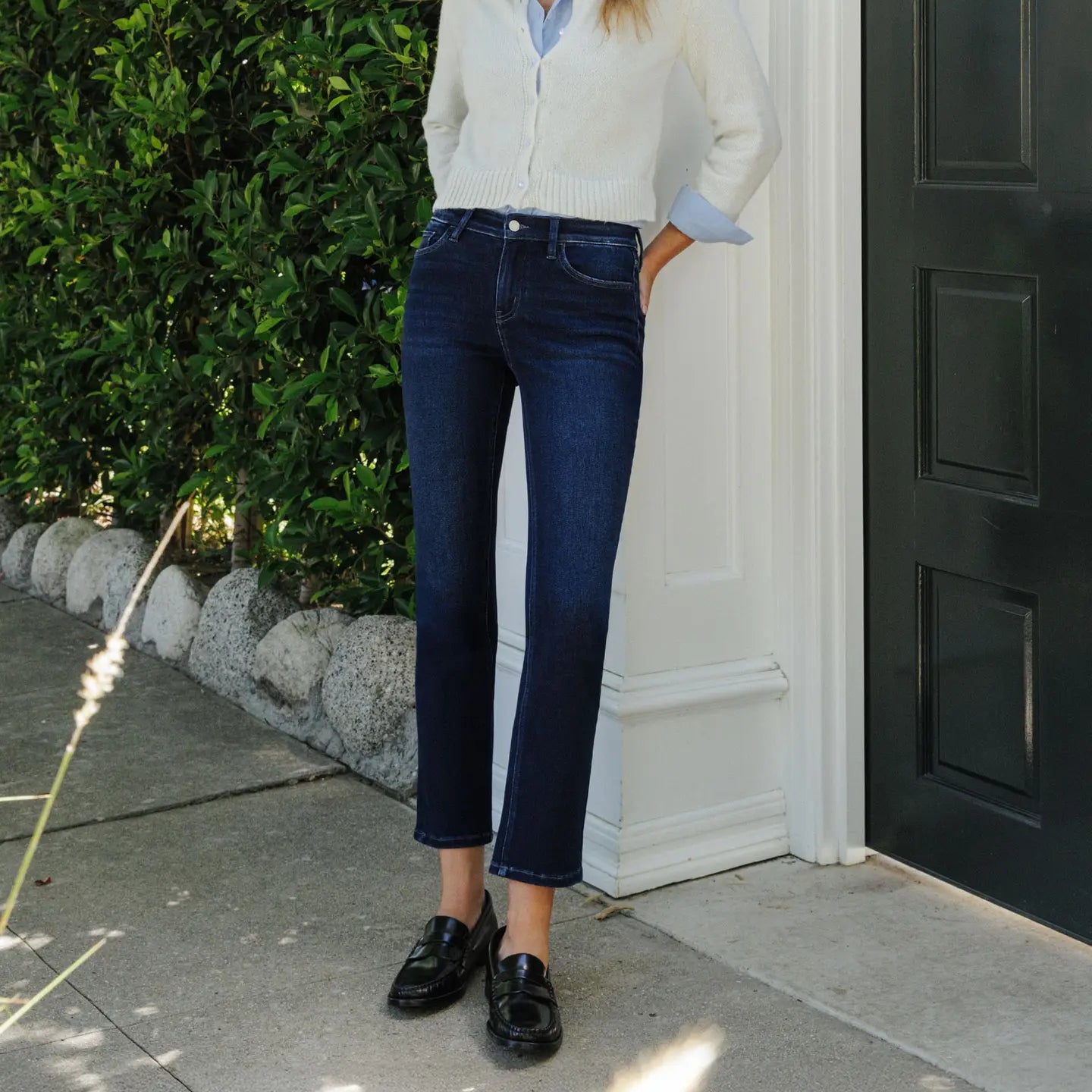 Mid Rise Ankle Slim Straight
