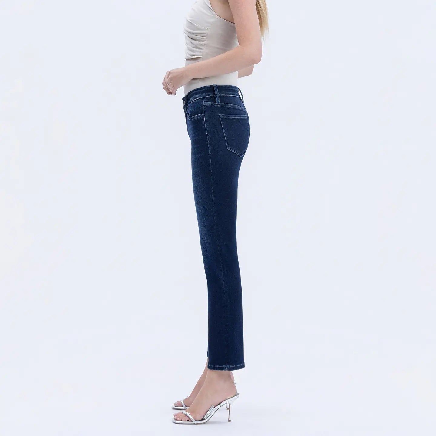Mid Rise Ankle Slim Straight