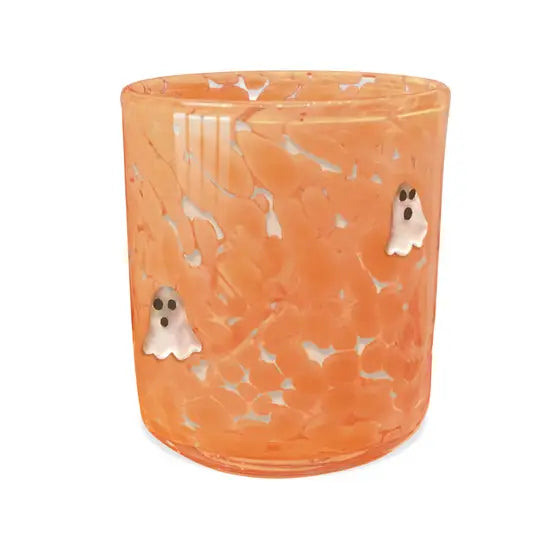Candy Corn Ghost 12 oz Glass Icon Candle