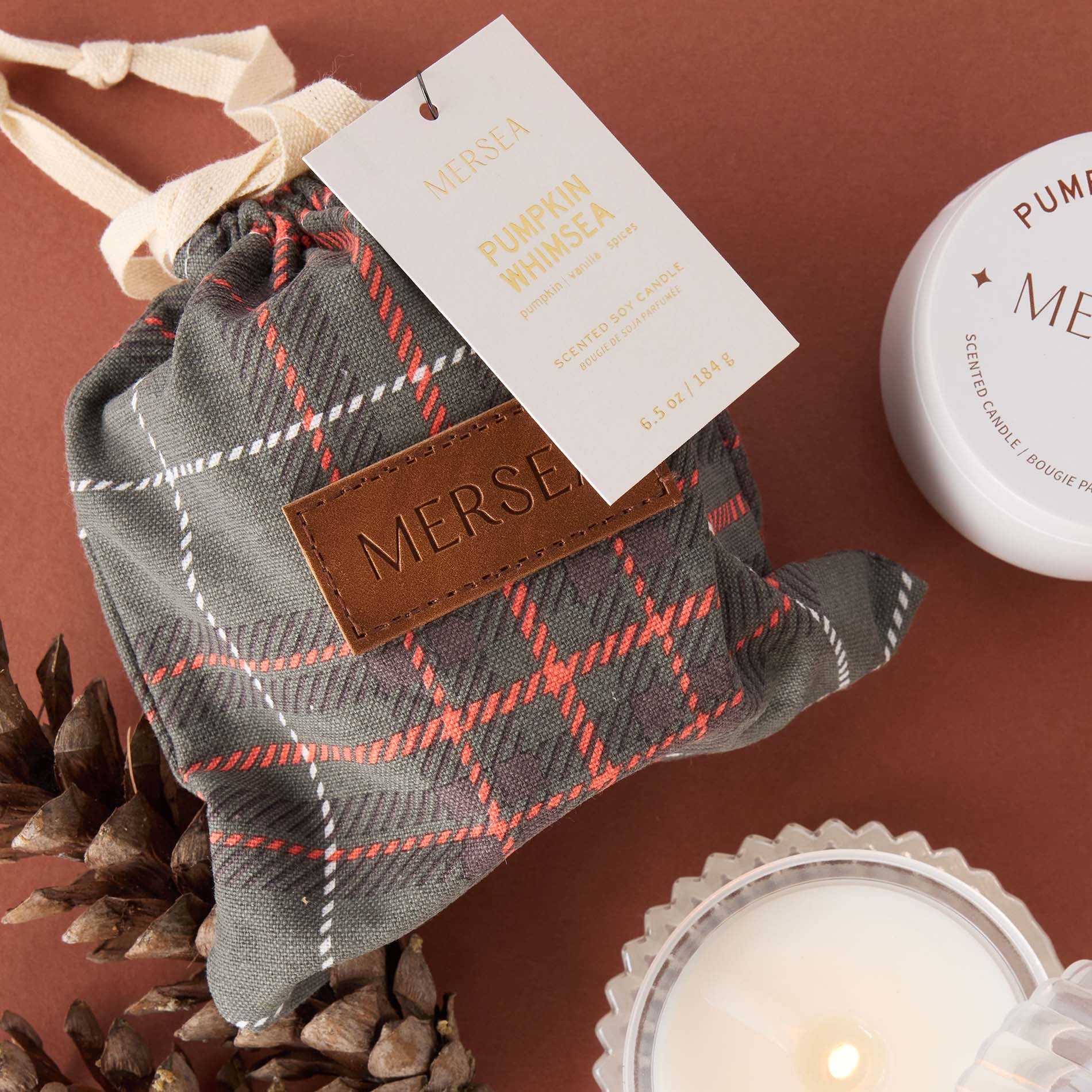 Mersea Plaid Bagged Candle