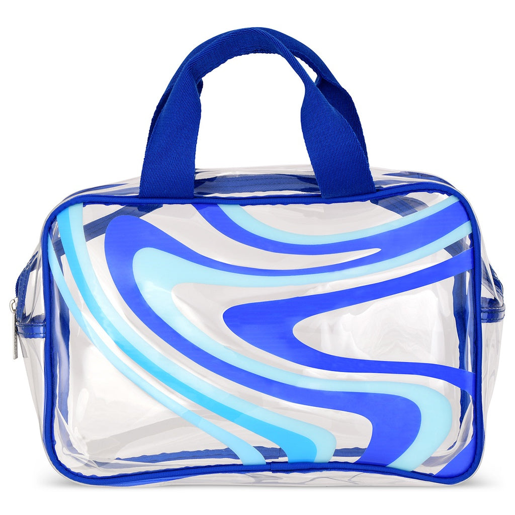 Blue Swirl Cosmetic Bag Trio