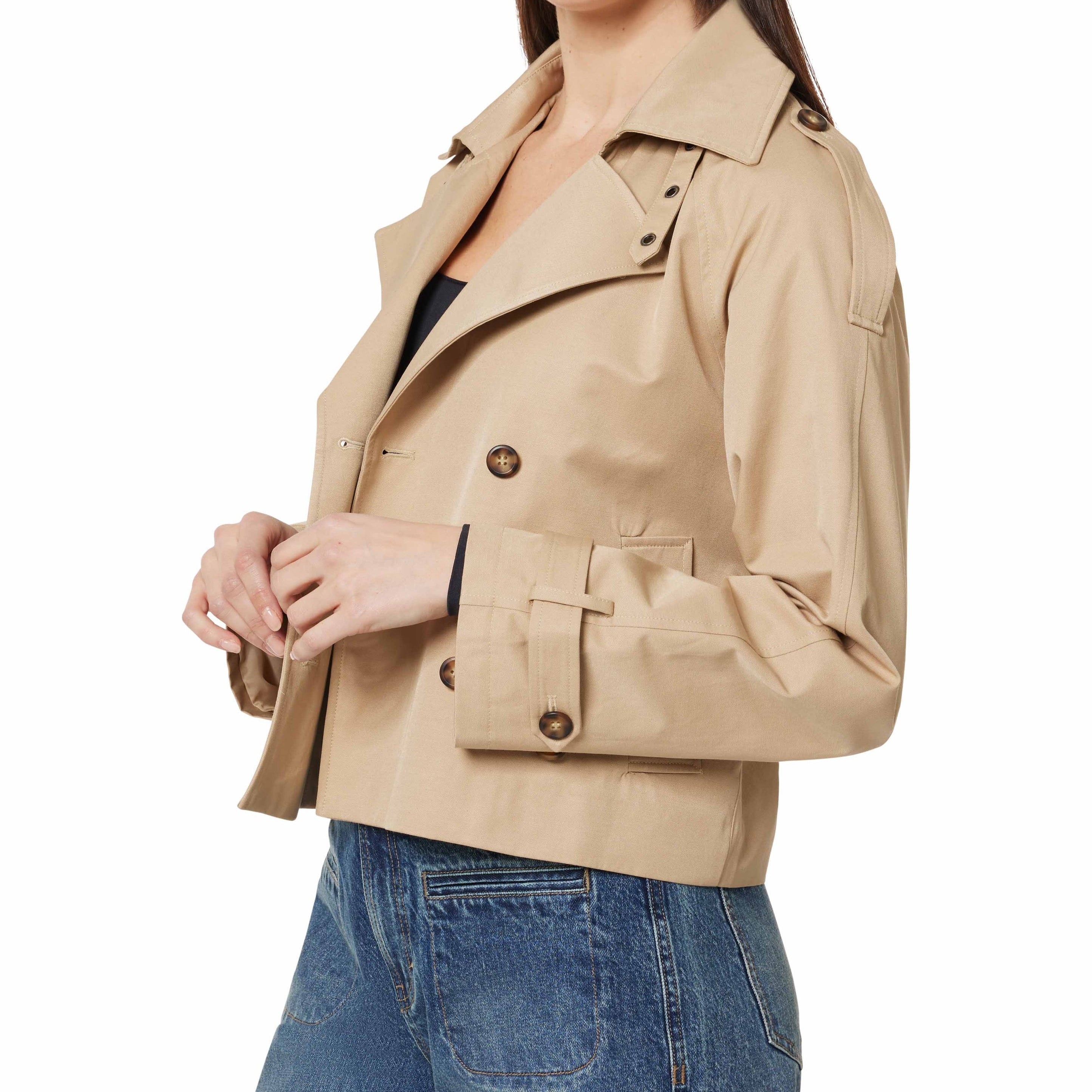 Cropped Belted Trench