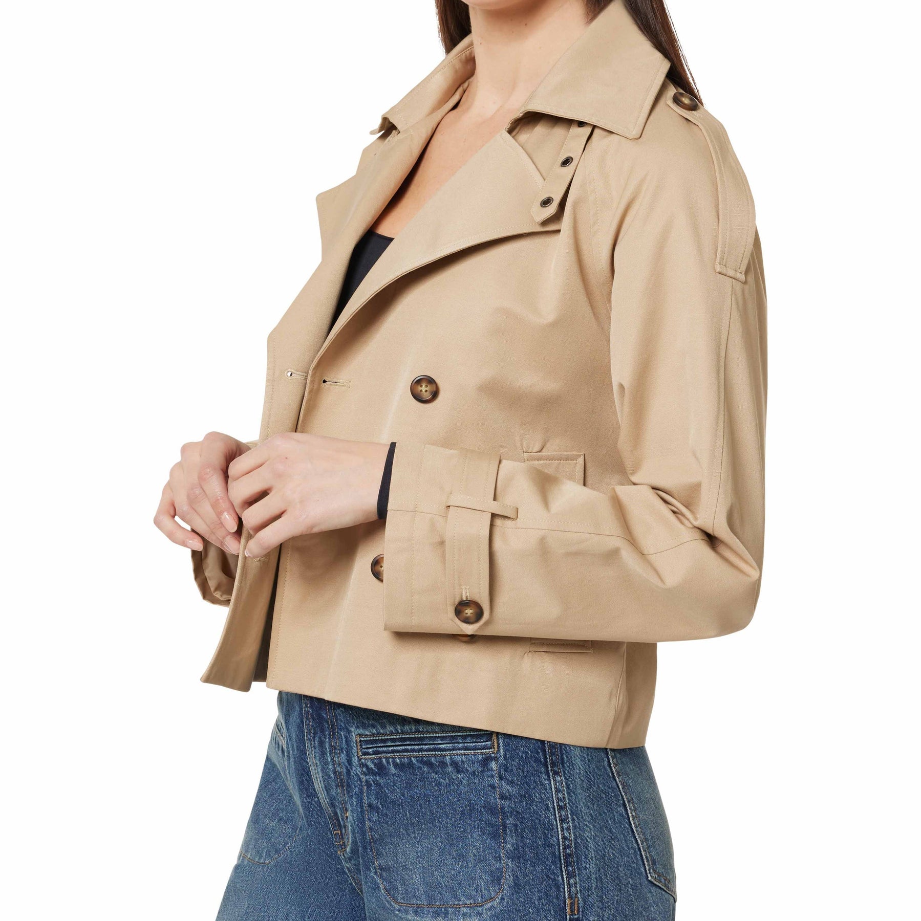 Cropped Belted Trench