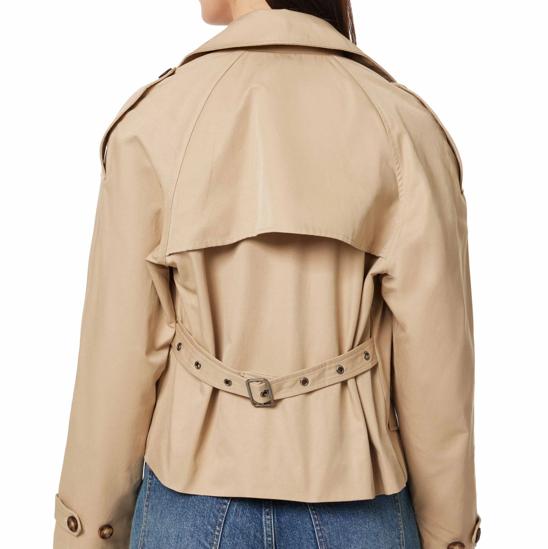 Cropped Belted Trench