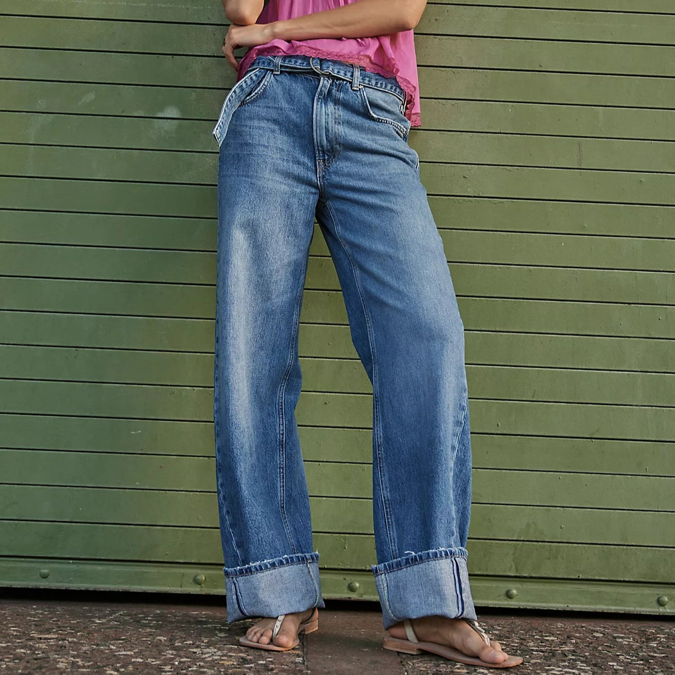 Free People East Bay Cuffed Jeans