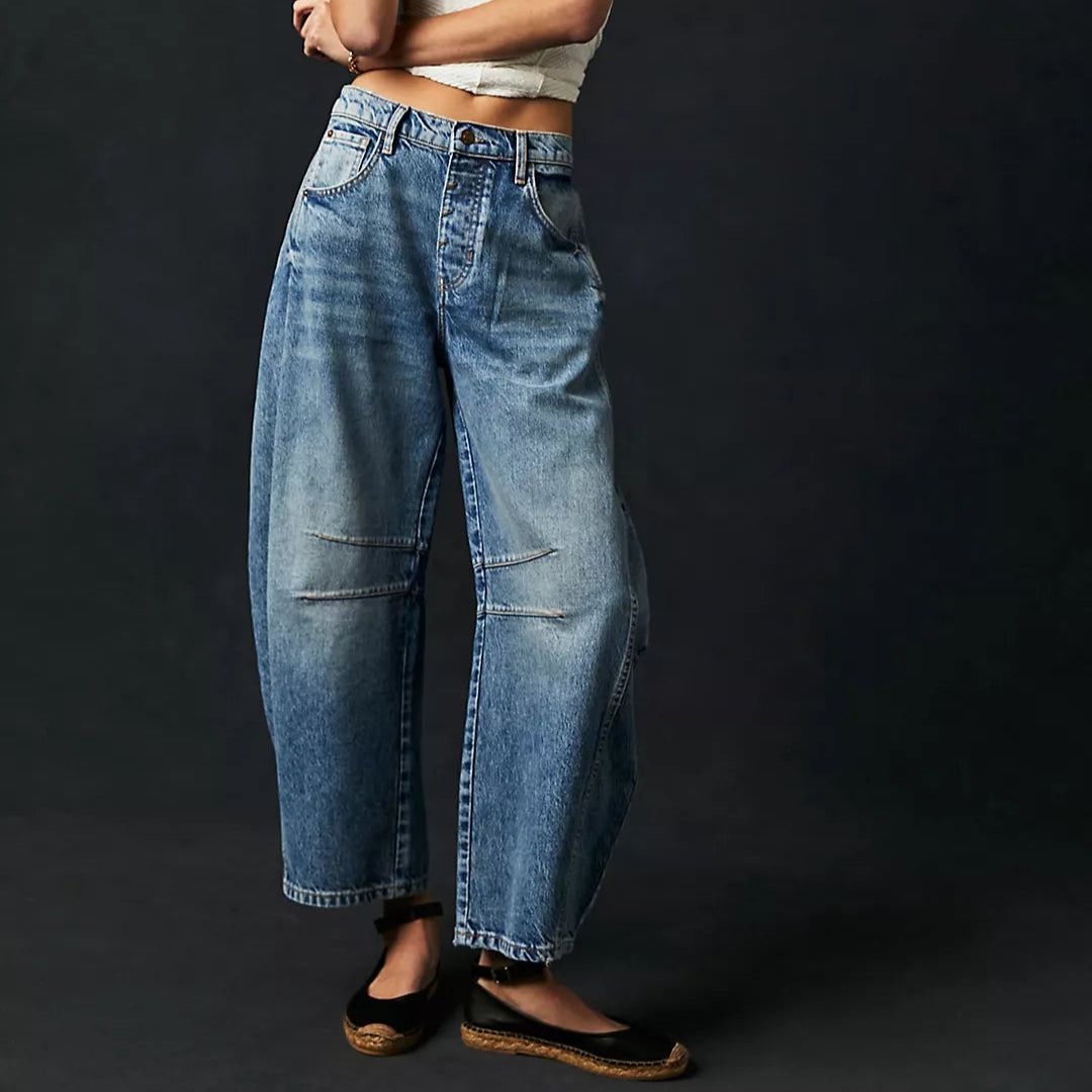 Free People Good Luck Mid Rise Barrel Jeans