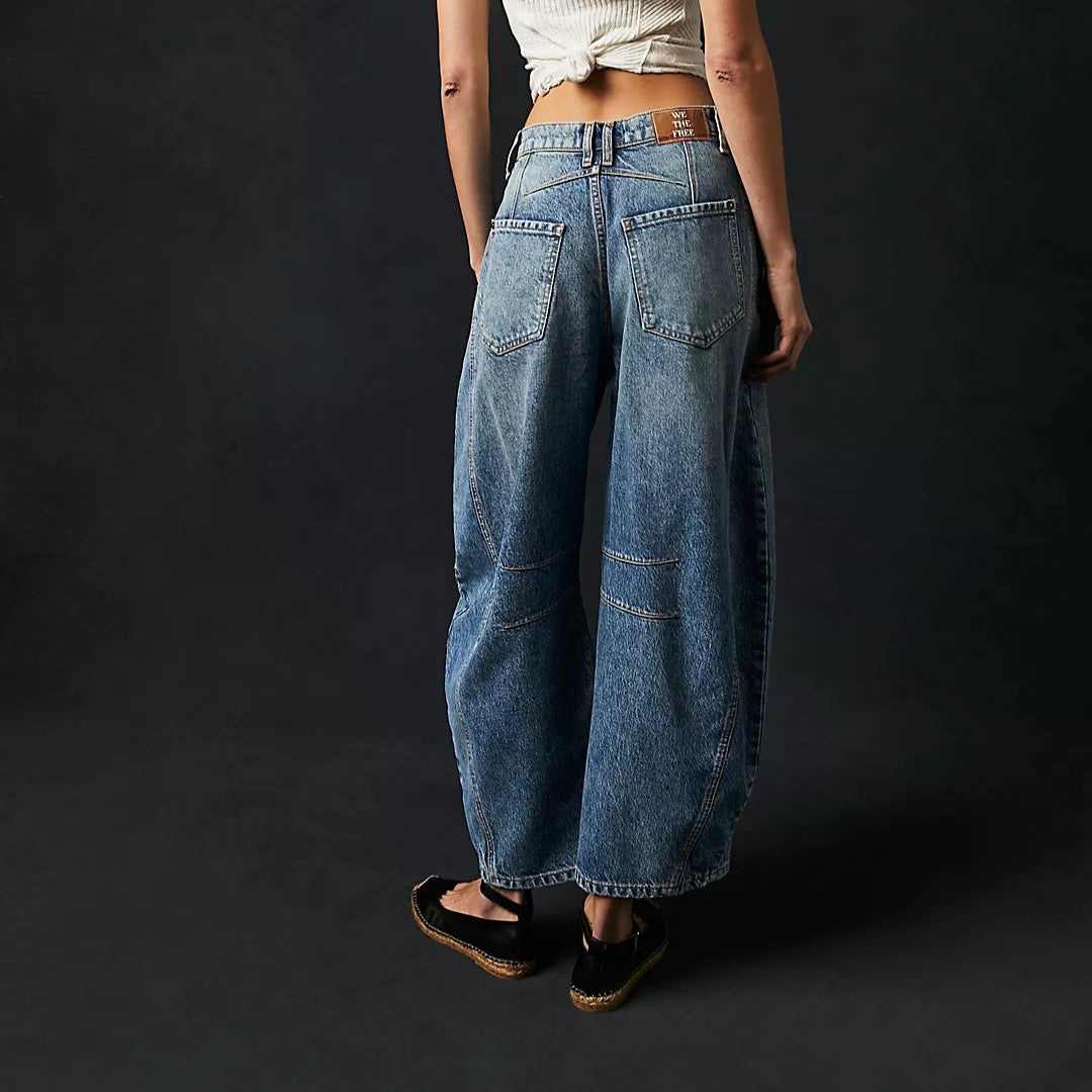 Free People Good Luck Mid Rise Barrel Jeans