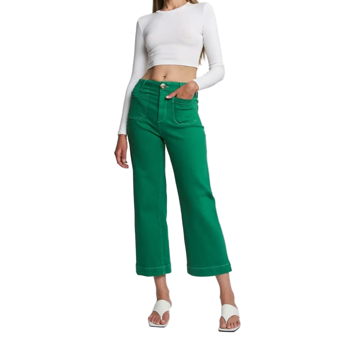 Go Birds Green Wide Leg Jeans