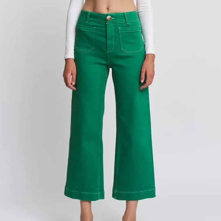 Go Birds Green Wide Leg Jeans