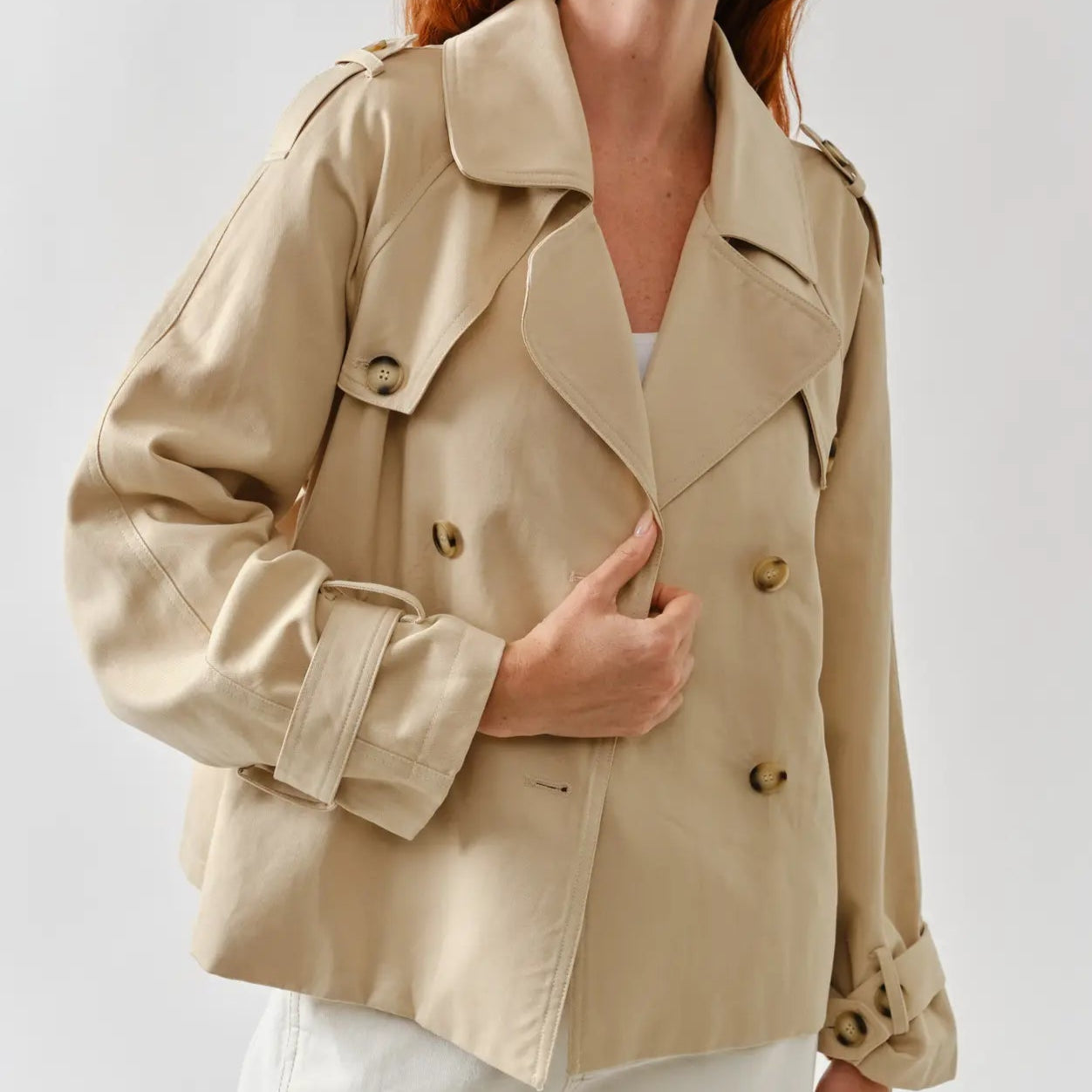 Half Trench Double Button Jacket