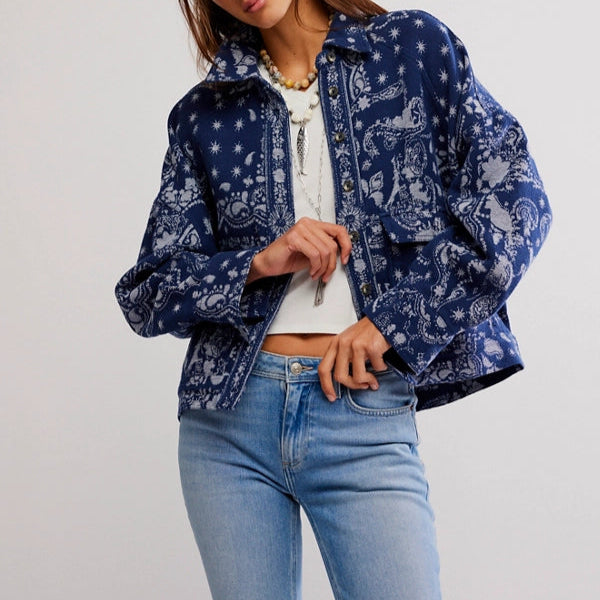 Free People Bandana Jacquard Shirt