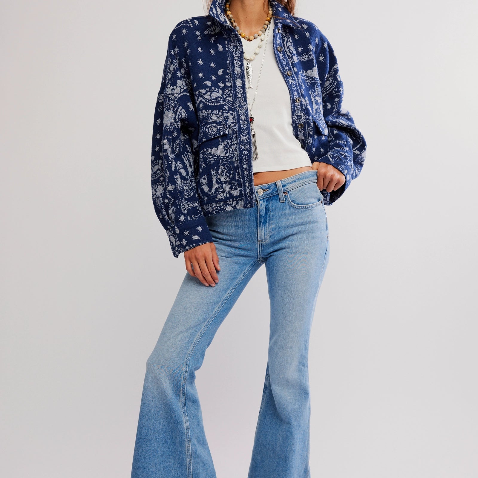 Free People Bandana Jacquard Shirt