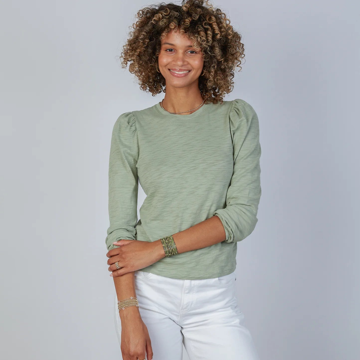 Erin Gray Joanie Subtle Puff Long Sleeve Tee