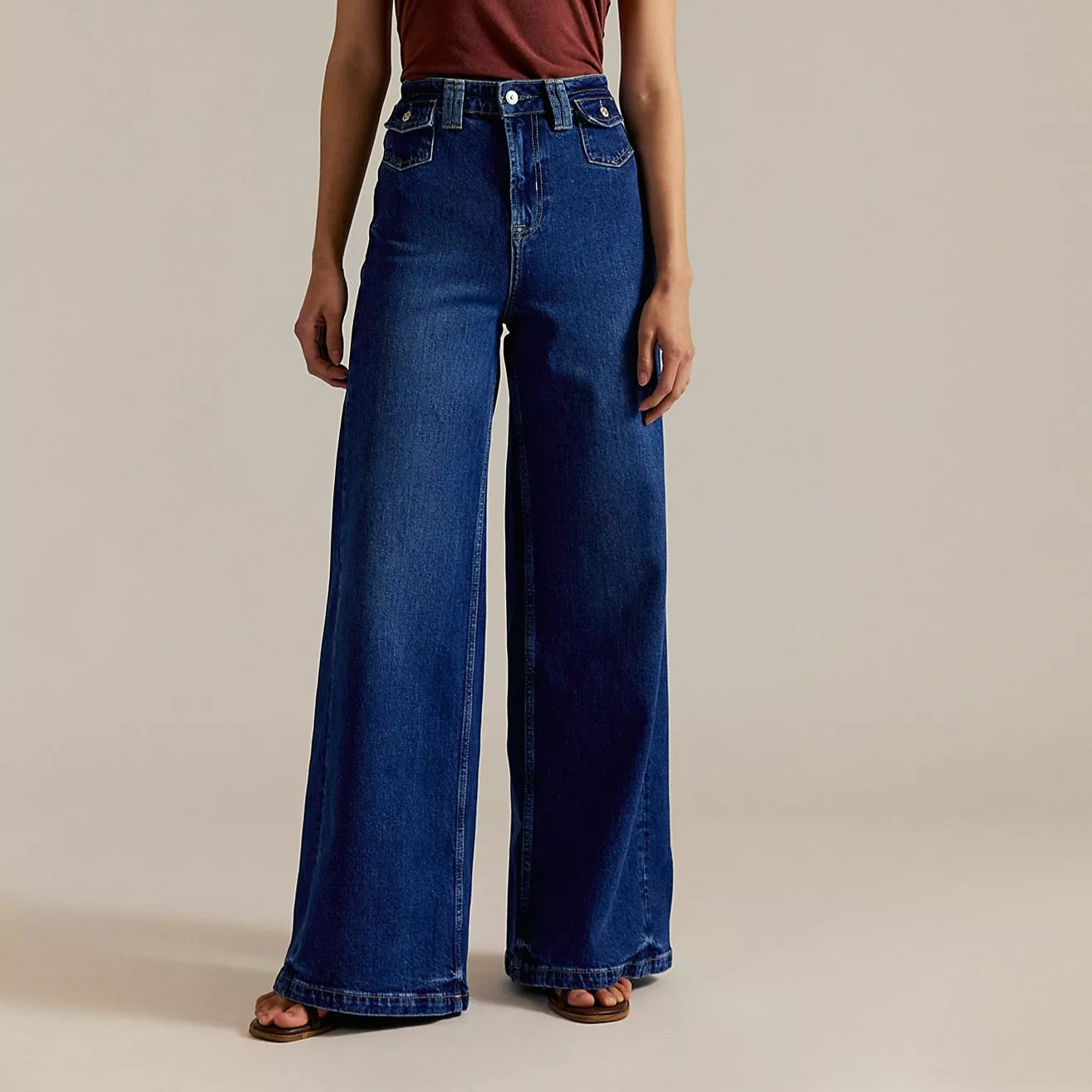 Free People Kellee High Rise Palazzo Jeans