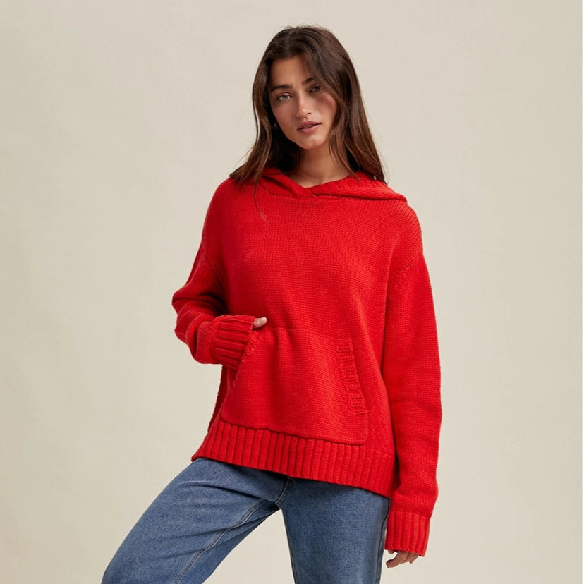 Knit Sweater Hoodie
