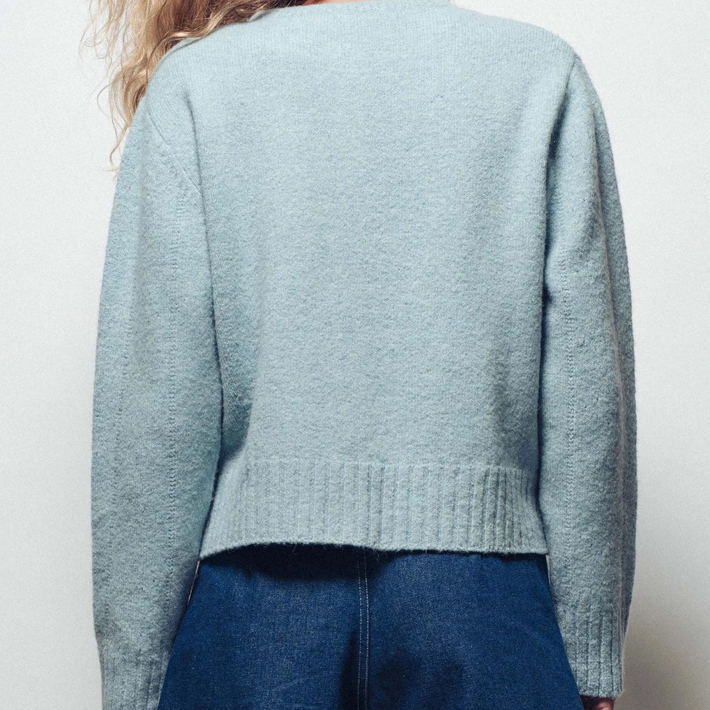 Lace Trim Wool Blend Cardi
