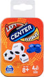 Left Center Right passplay dice game with two white dice labeled LEFT, CENTER, and RIGHT, and blue game chips on orange pack…