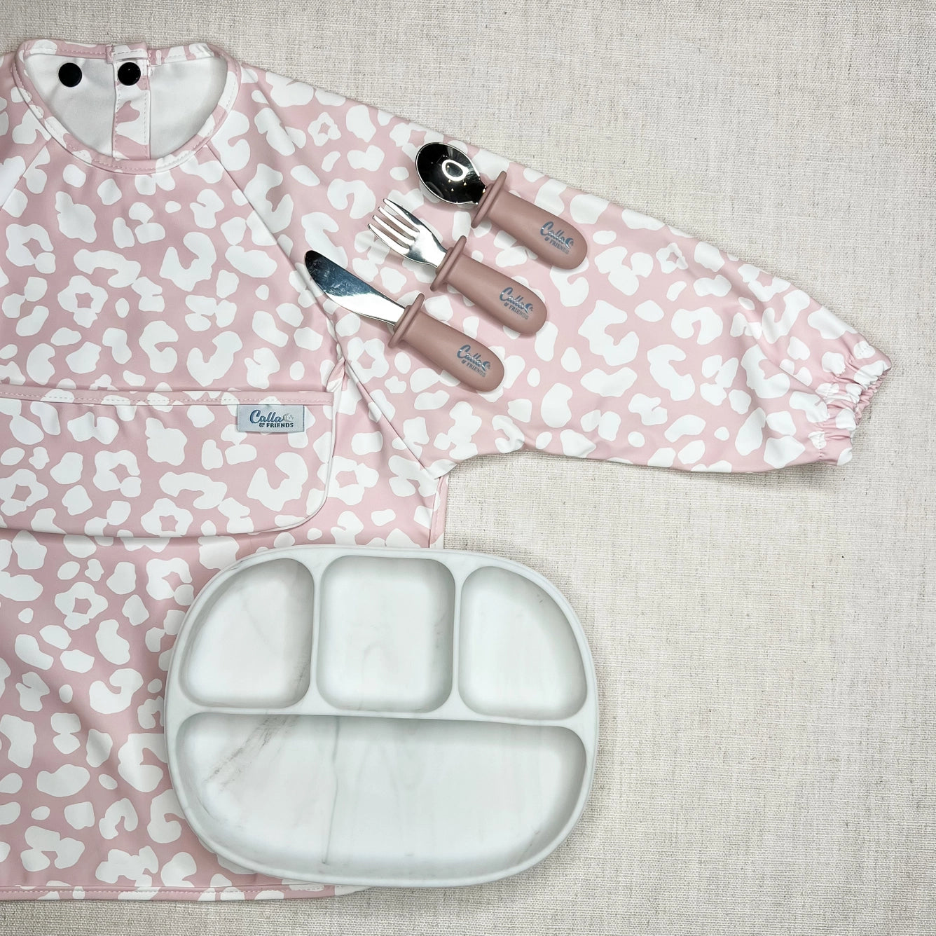 Calla & Friends Grayson Long Sleeve Bib Leopard