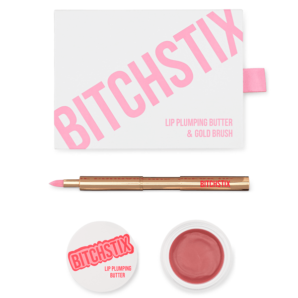 Bitchstix Gift Duo: Lip Plumper and Gold Lip Brush Set