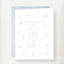Congratulations to the Future Mr. and Mrs. wedding greeting card with light blue motifs including champagne glasses, hearts,…