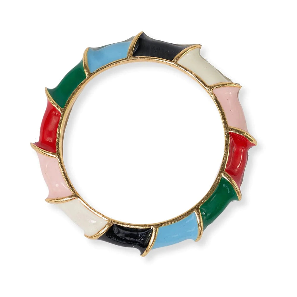 Paisley Twisted Colorblock Enamel Ring