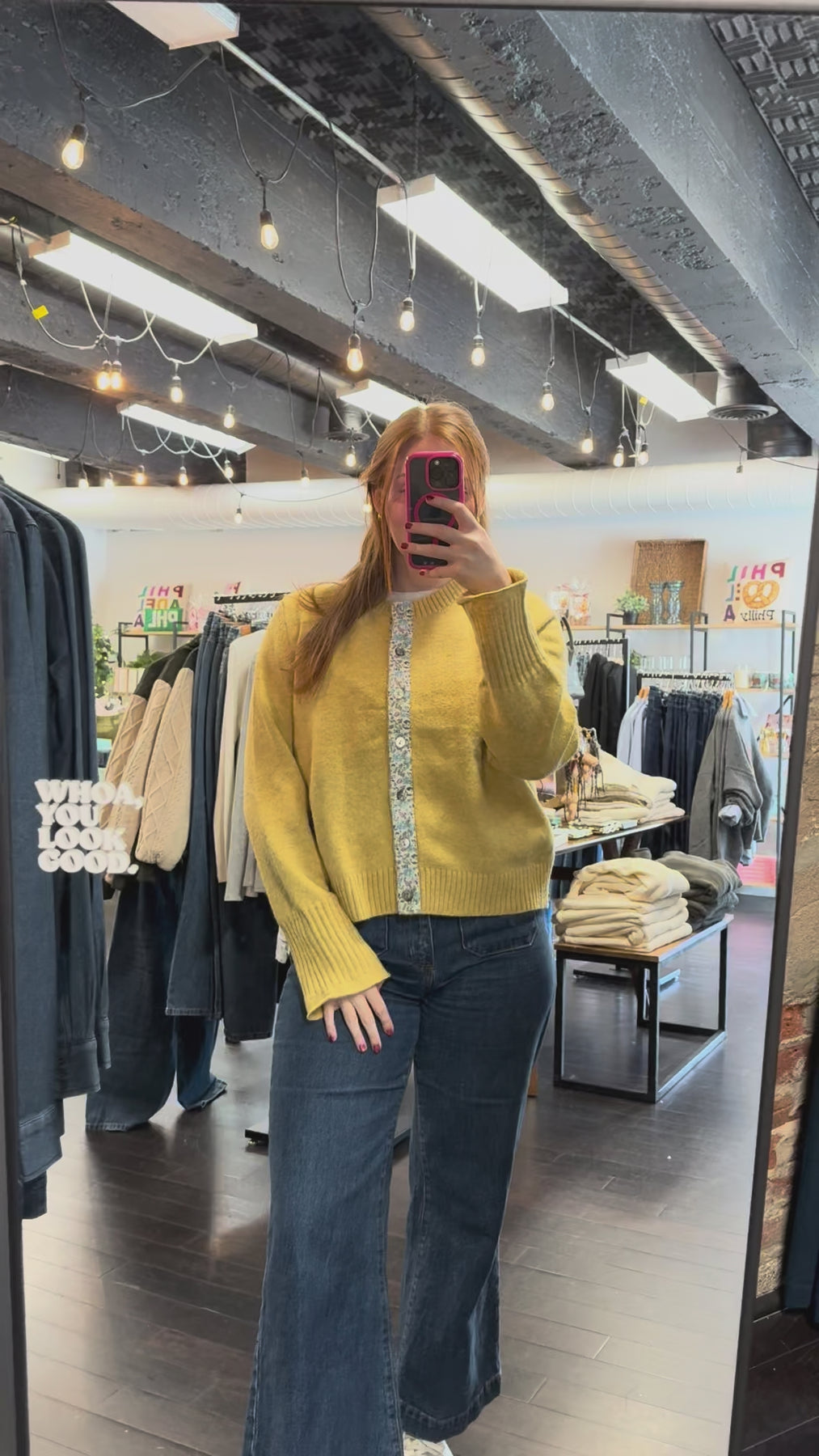 Floral Trim Wool Blend Cardi
