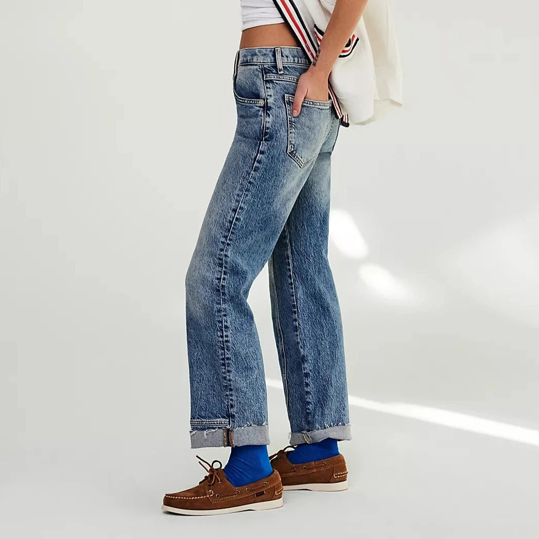 Free People Risk Taker High Rise Straight Jeans
