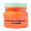 Watermelon Mango body scrub jar with mint green lid, 500ml exfoliating and glow formula