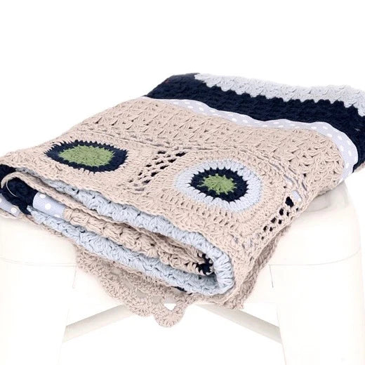 Sky Blue Hand Crochet Baby Blanket
