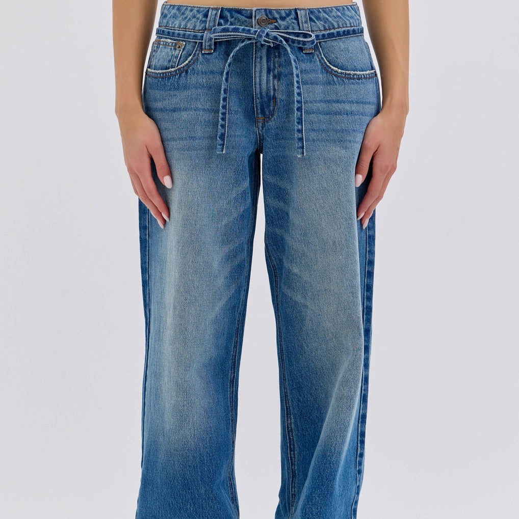 Tie-Waist Slouch Jean