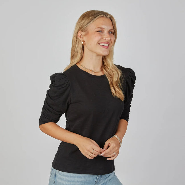 Erin Gray Sophie Ruched Elbow Length Tee Main image