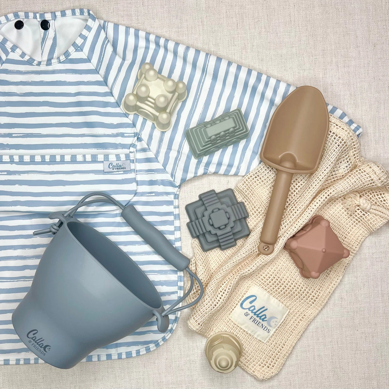 Calla & Friends Grayson Long Sleeve Bib Brush Stripes