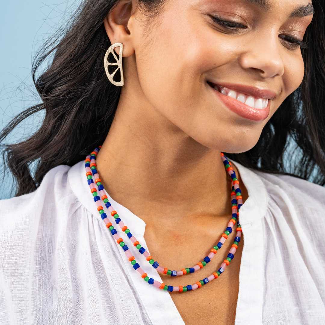 Sylvia Mixed Beads & Stones Long Necklace