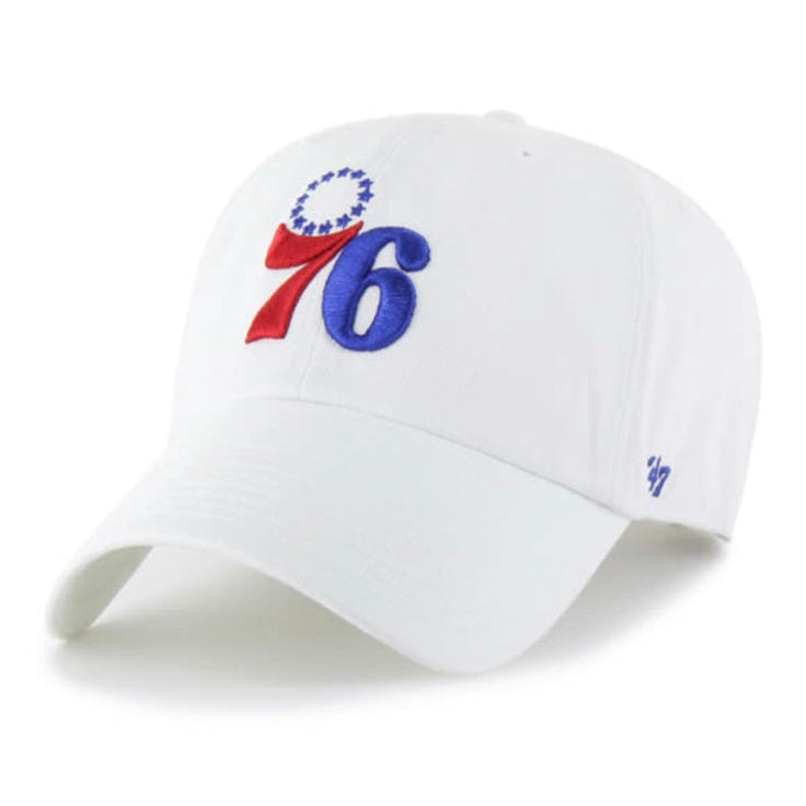 '47 Brand Philadelphia 76ers White Clean Up Hat Main image