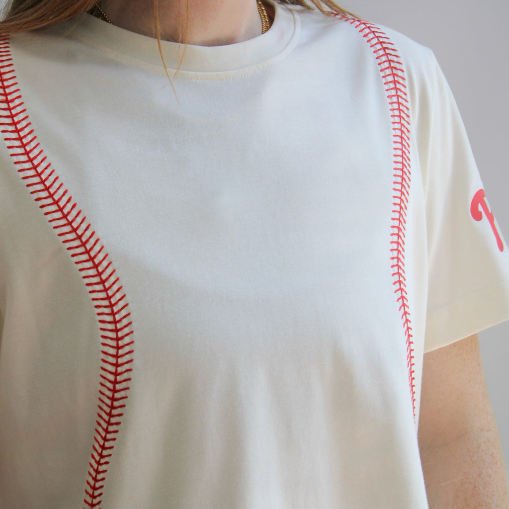 Terez Phillies Baseball Stitch Tee
