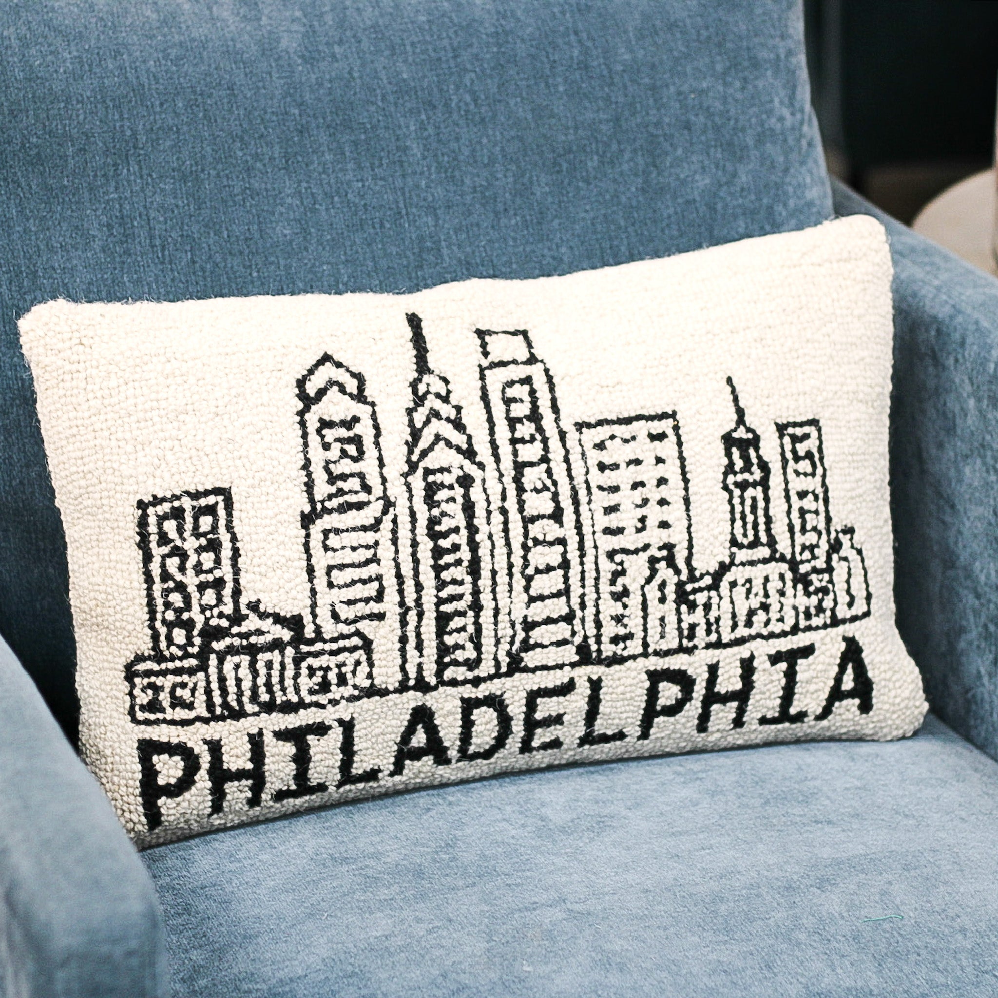 Kramer Drive Philadelphia Skyline Hook Pillow Secondary image