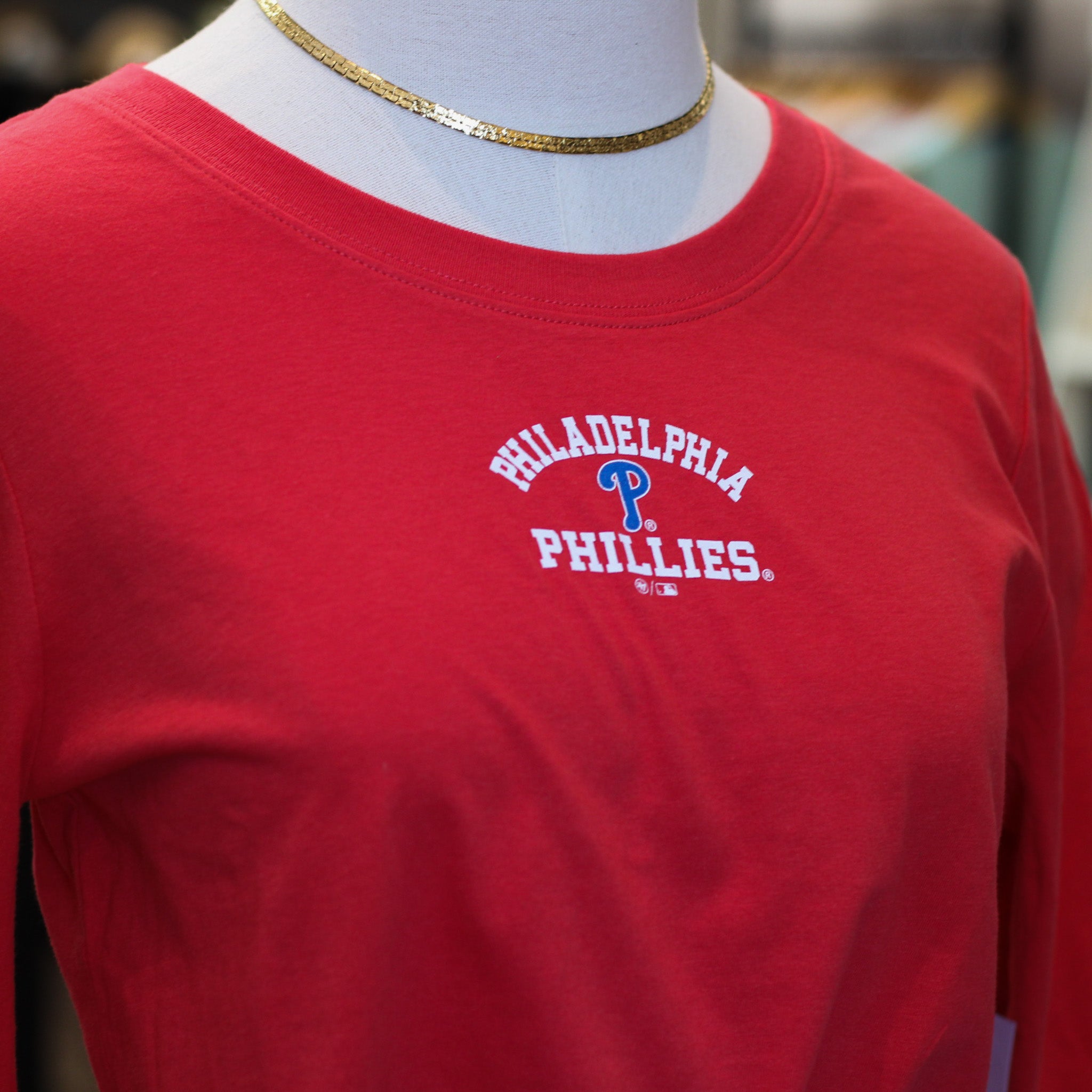 '47 Brand Philadelphia Phillies Racer Red Spirited Arch Frankie Long Sleeve Tee