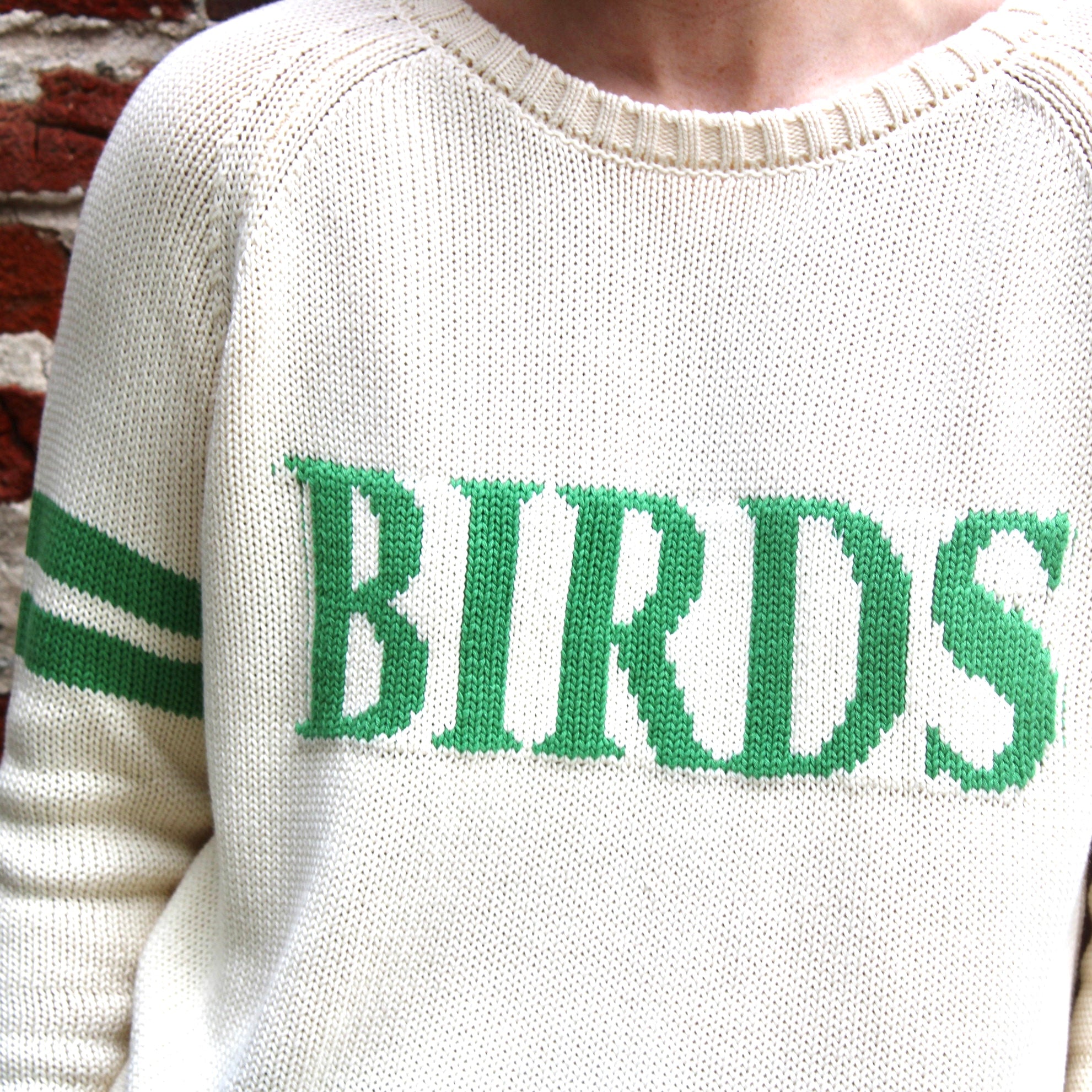 Birds Knit Two Stripe Sweater